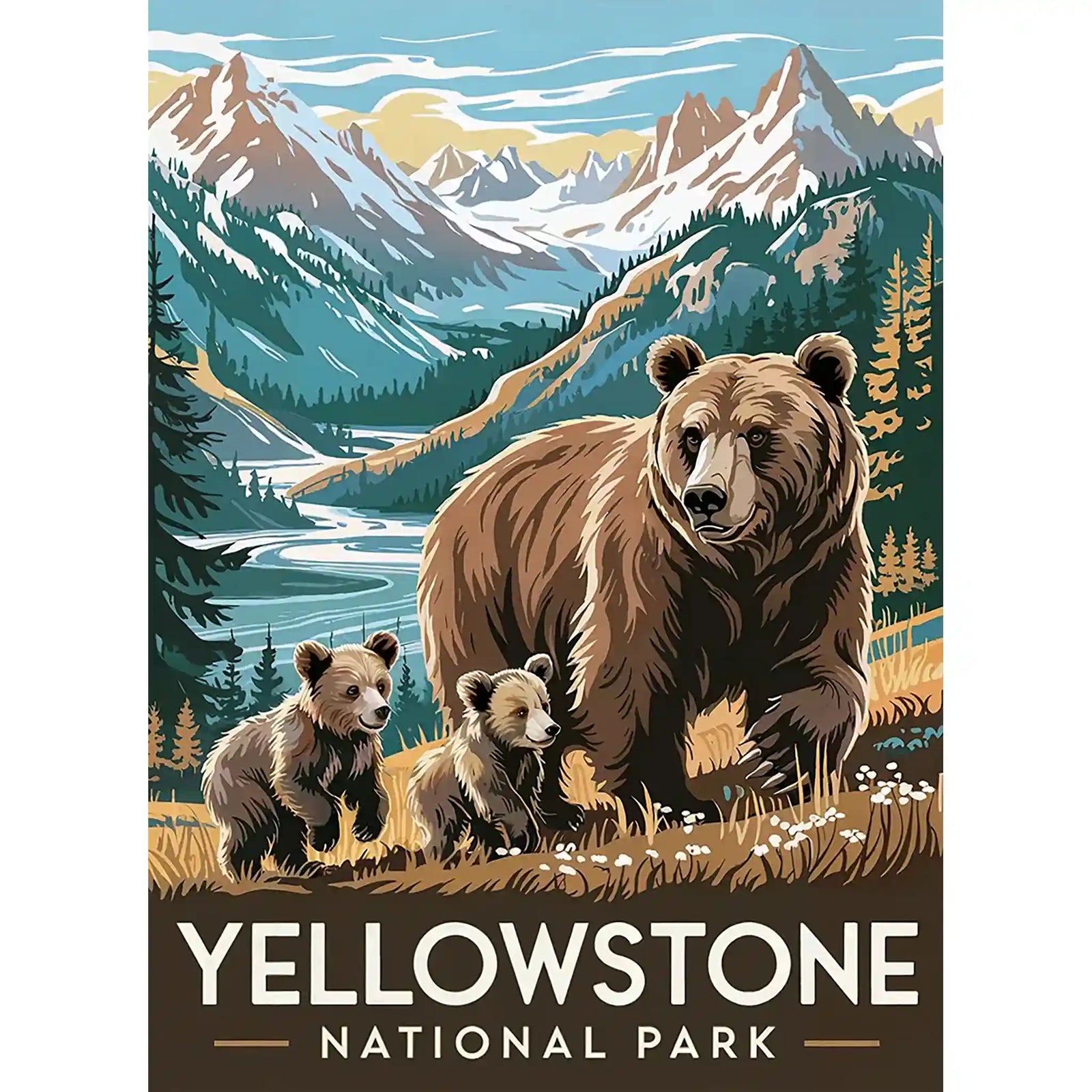 Yellowstone Puzzle Grizzly Family by MakeYourPuzzles