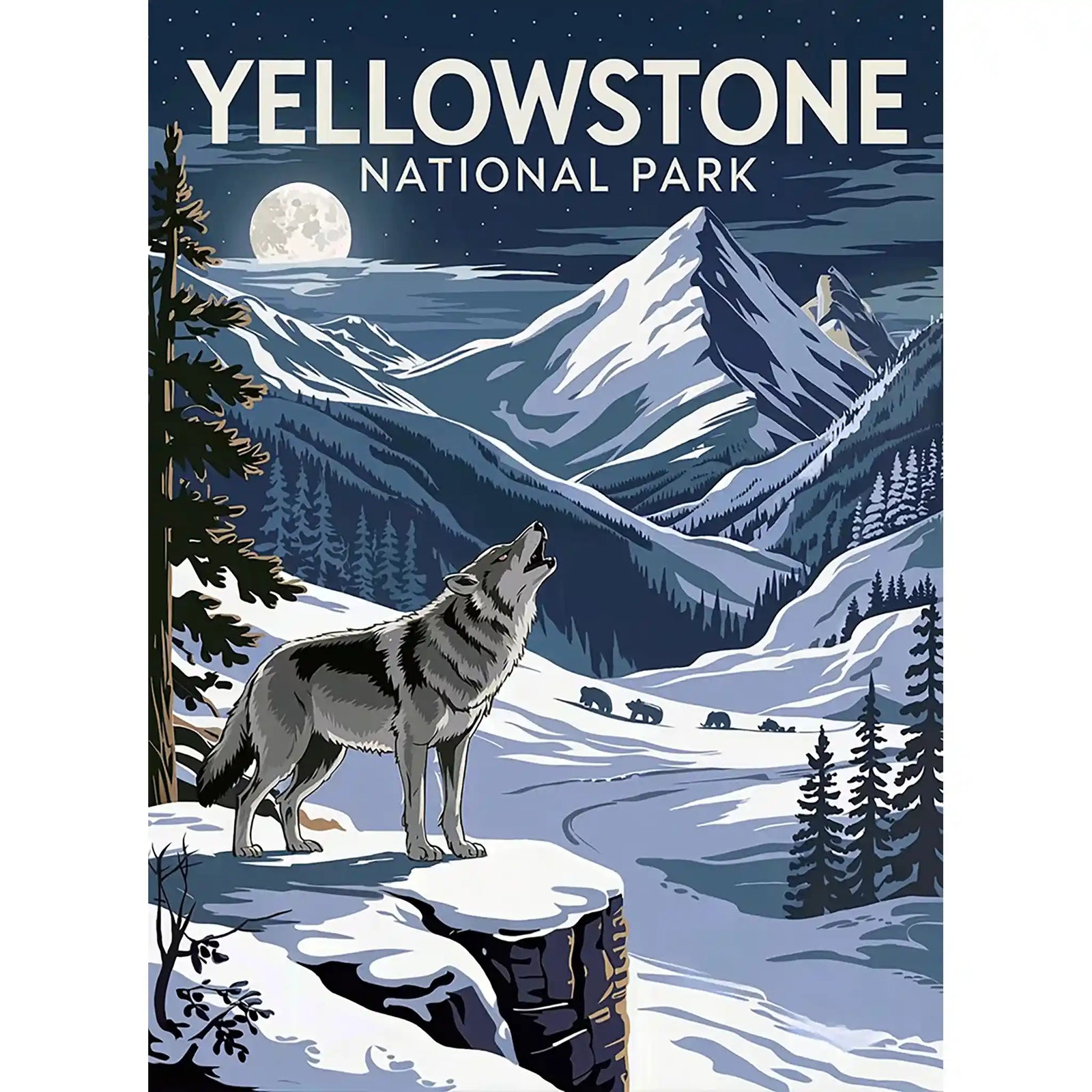 Yellowstone National Park Puzzle Howling Wolf by MakeYourPuzzles | Made in the USA