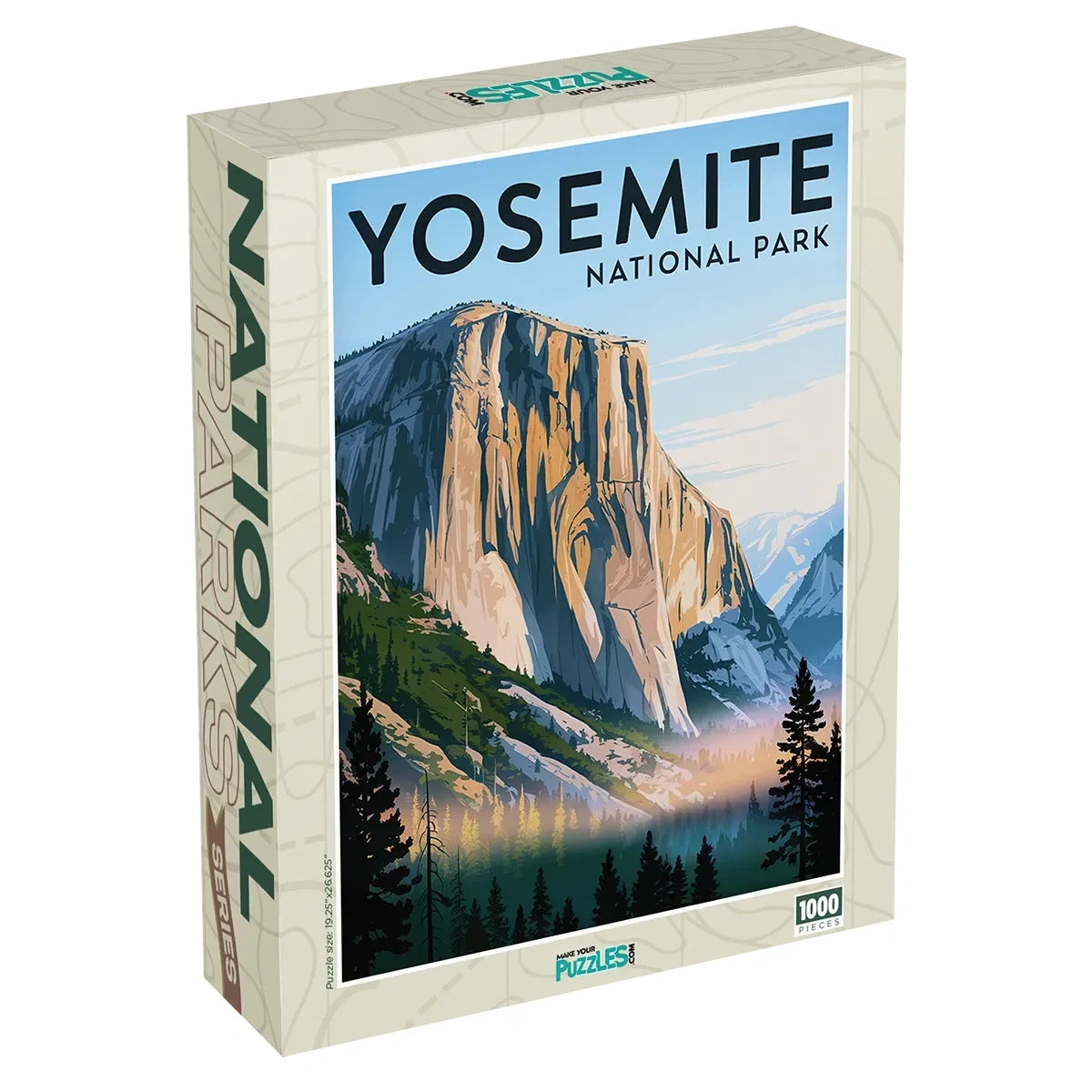 Yosemite National Park Puzzle El Capitan with a 1000 piece puzzle box by MakeYourPuzzles
