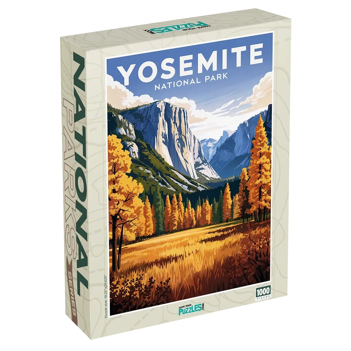 Yosemite Puzzle Fall with a 1000 piece jigsaw puzzle box by MakeYourPuzzles