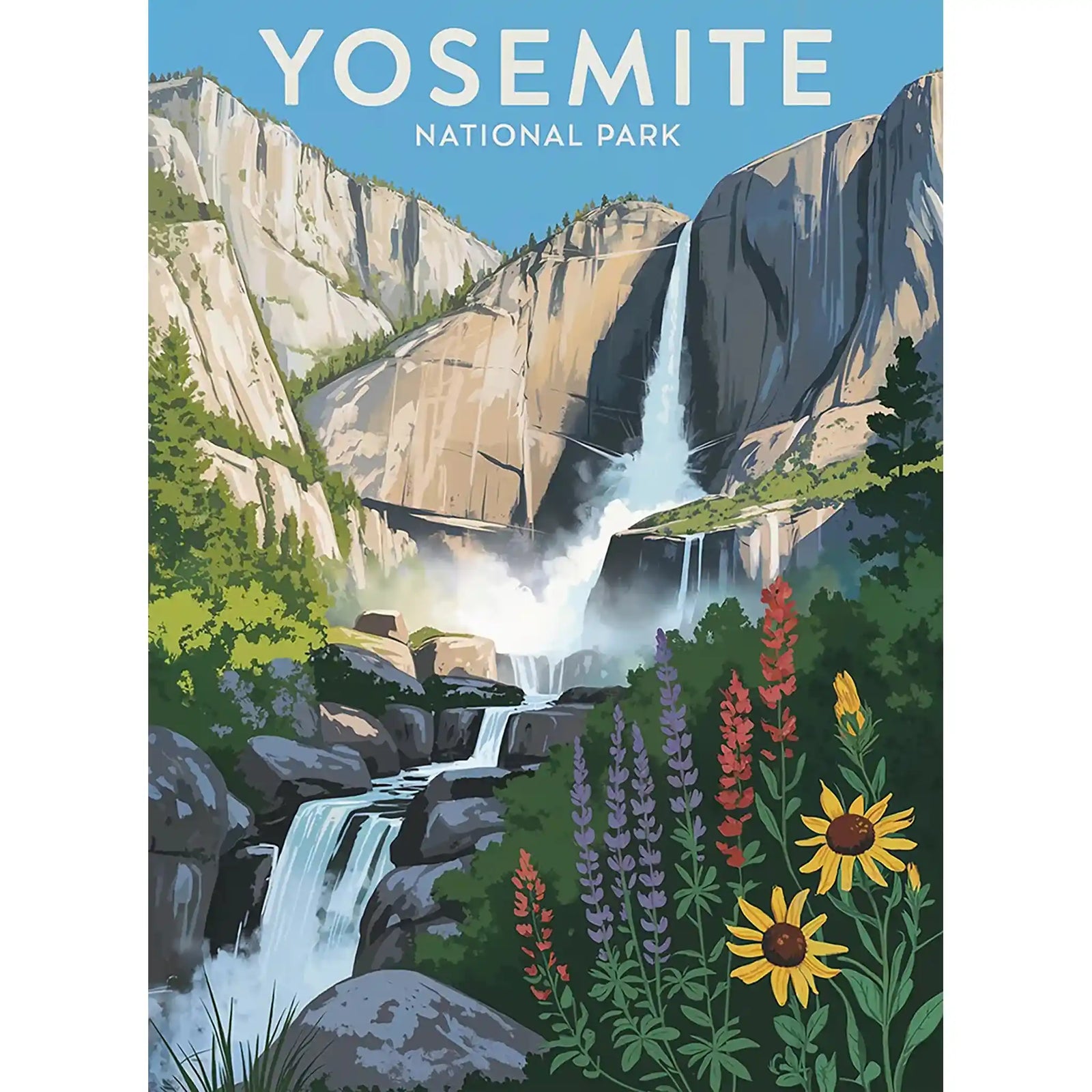 Yosemite Puzzle Waterfall by MakeYourPuzzles | Premium Jigsaw Puzzle made in the USA