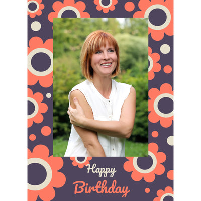 Birthday Retro Floral Photo Puzzle
