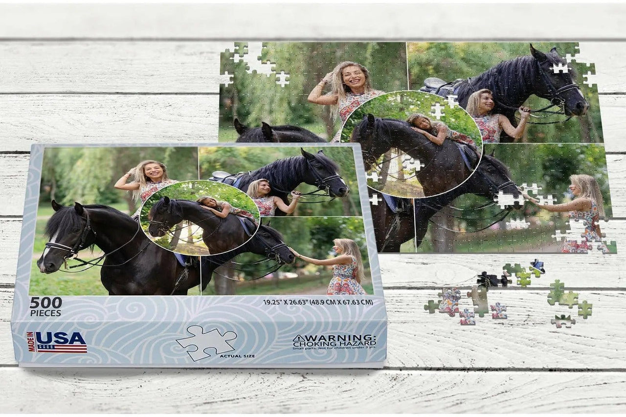 MakeYourPuzzles Collage Puzzle 500 Piece Collage Photo Puzzle
