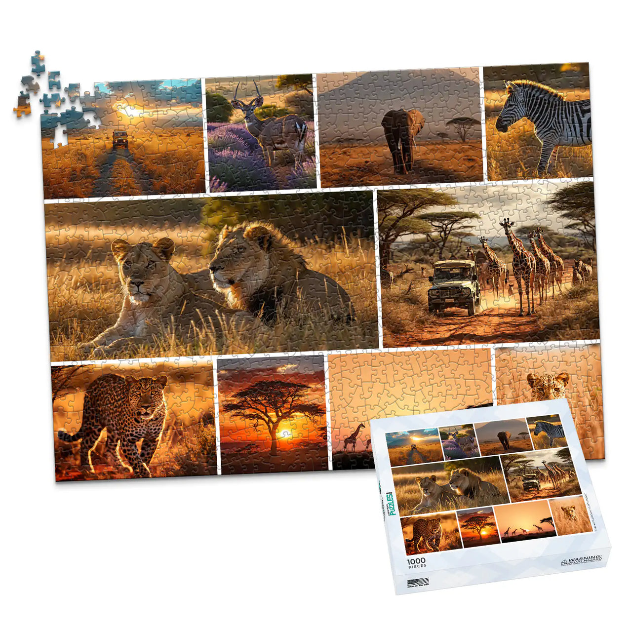 10 Collage Mosaic Photo Puzzle – Landscape - 1000 piece and box