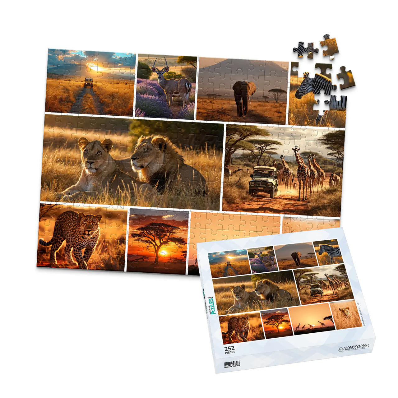 10 Collage Mosaic Photo Puzzle – Landscape - 252 piece and box