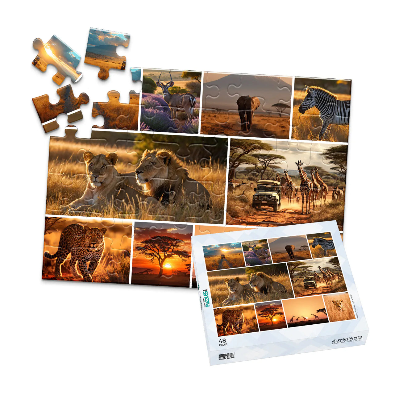 10 Collage Mosaic Photo Puzzle – Landscape - 48 piece and box
