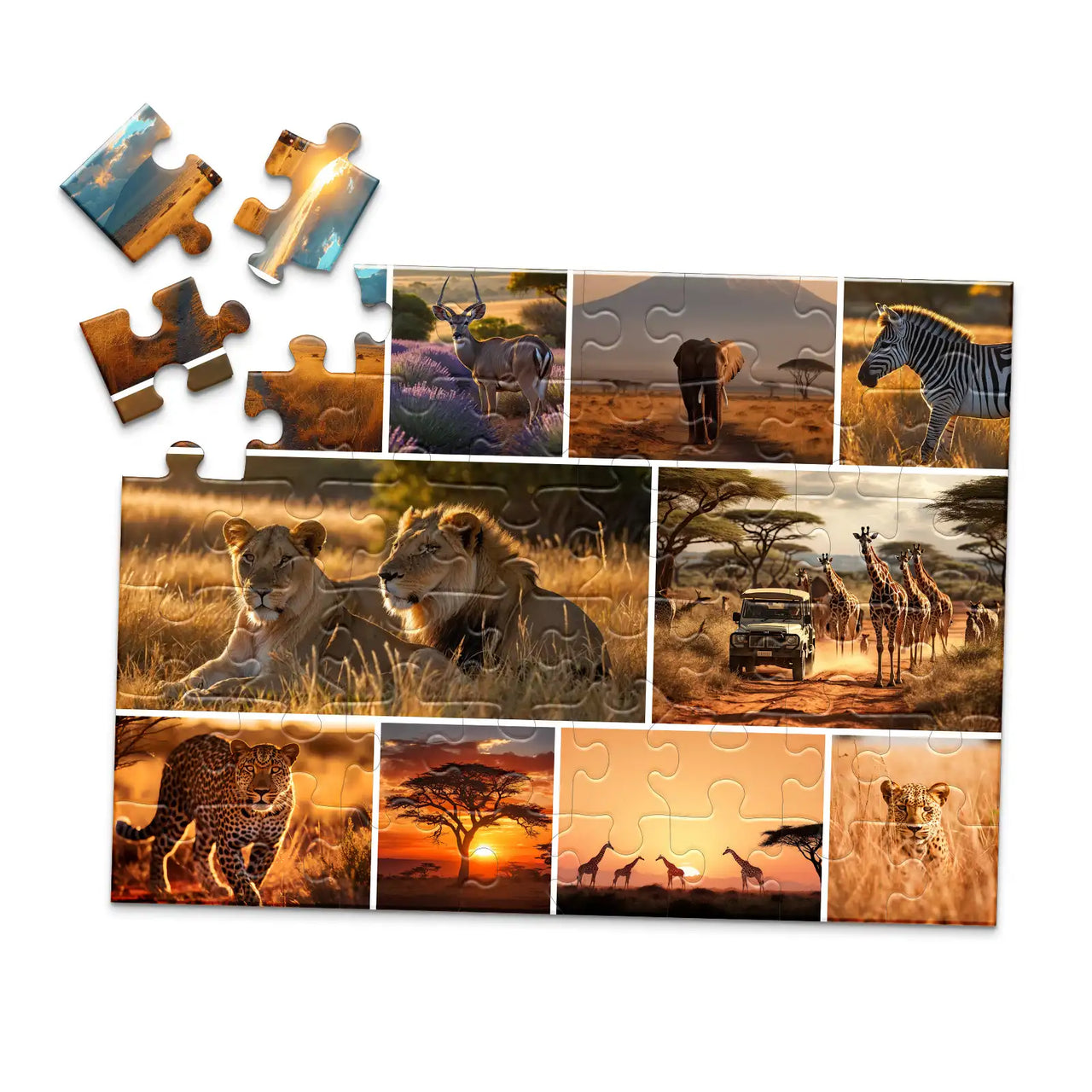 10 Photos Collage Mosaic - 100 piece