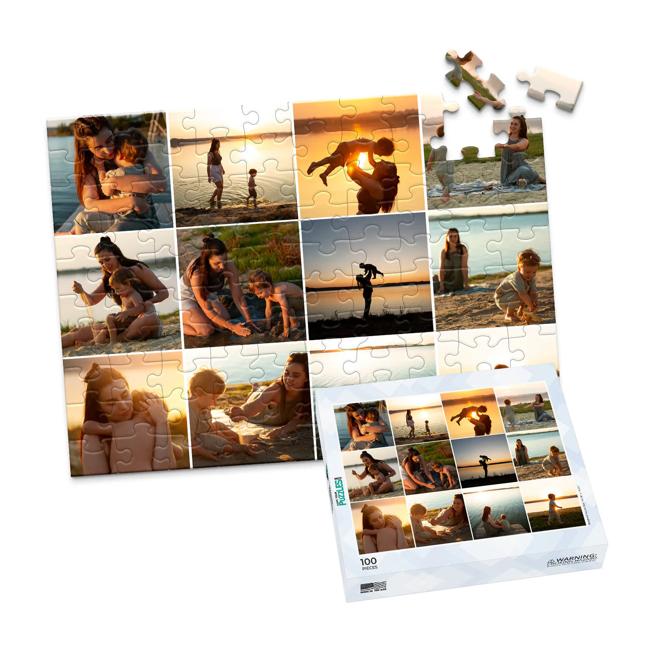 12 Collage Grid Photo Puzzle – Landscape - 100 piece and box