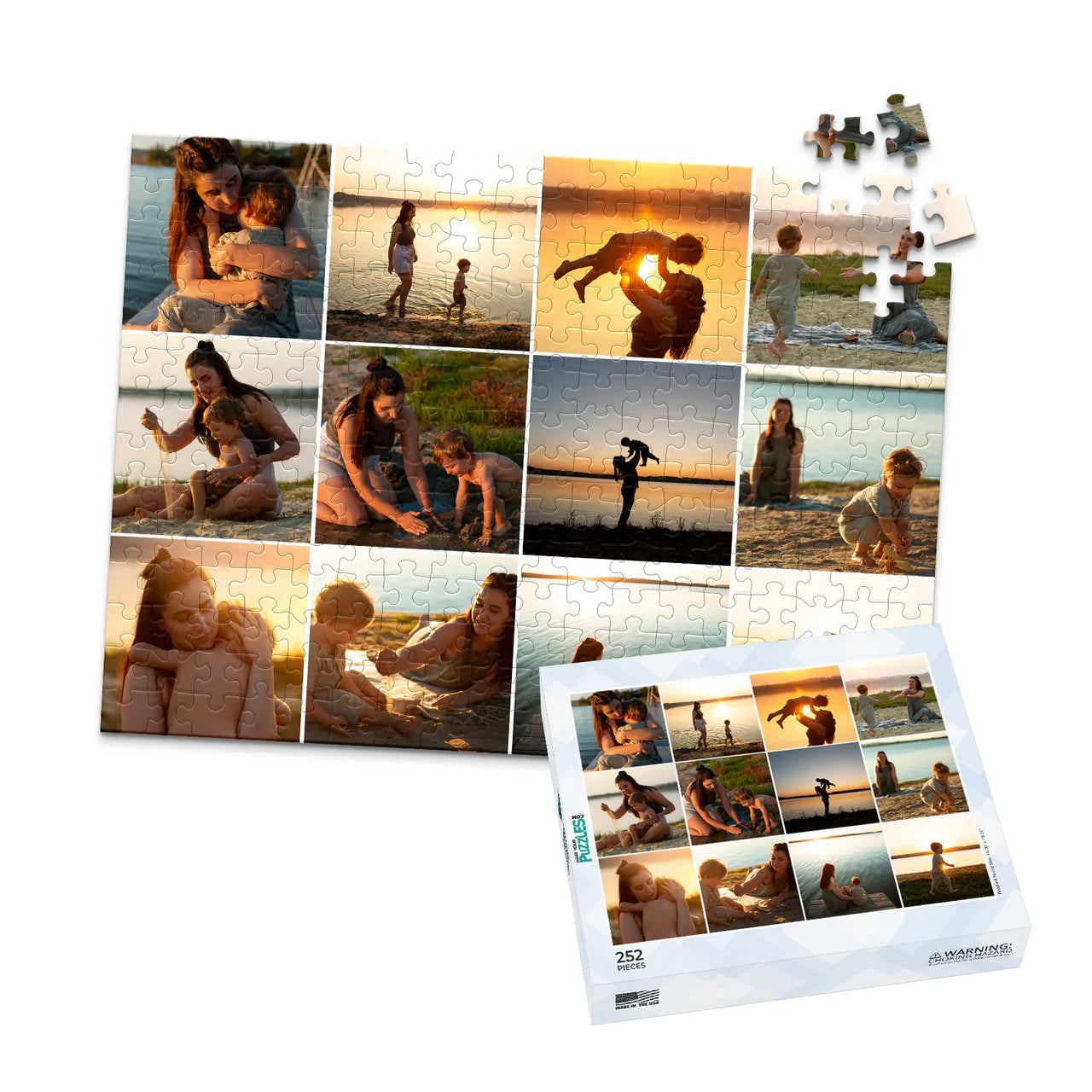 12 Collage Grid Photo Puzzle – Landscape - 252 piece and box