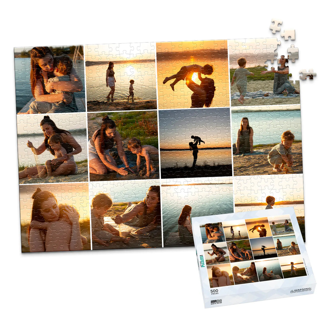 12 Collage Grid Photo Puzzle – Landscape - 500 piece and box