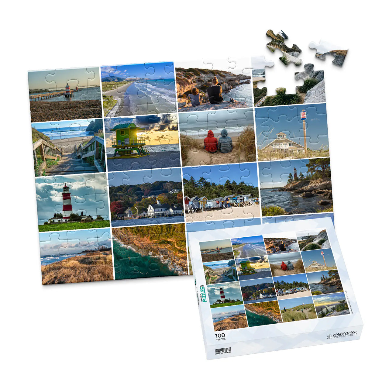16 Collage Grid Photo Puzzle – Landscape - 100 piece and box