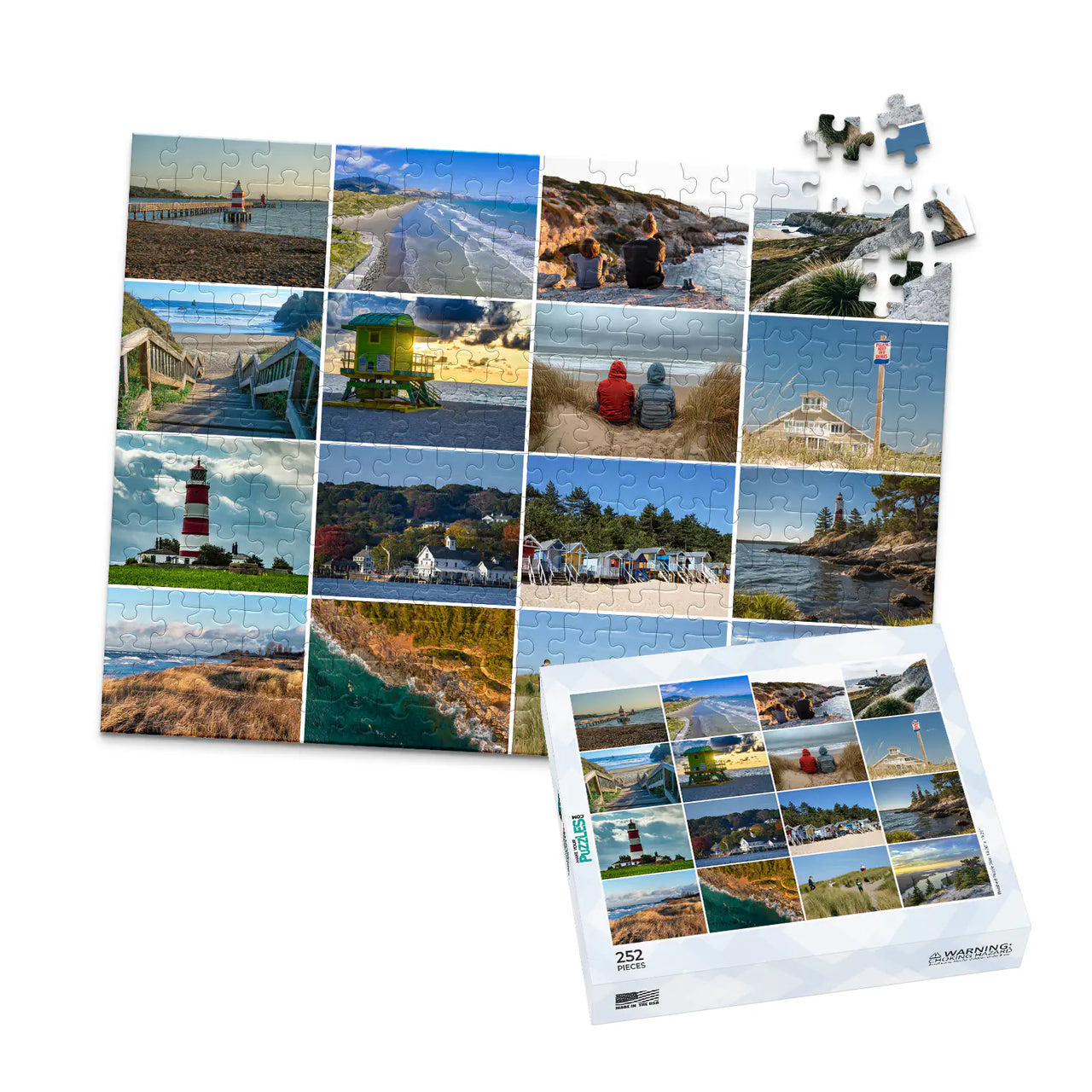 16 Collage Grid Photo Puzzle – Landscape - 252 piece and box