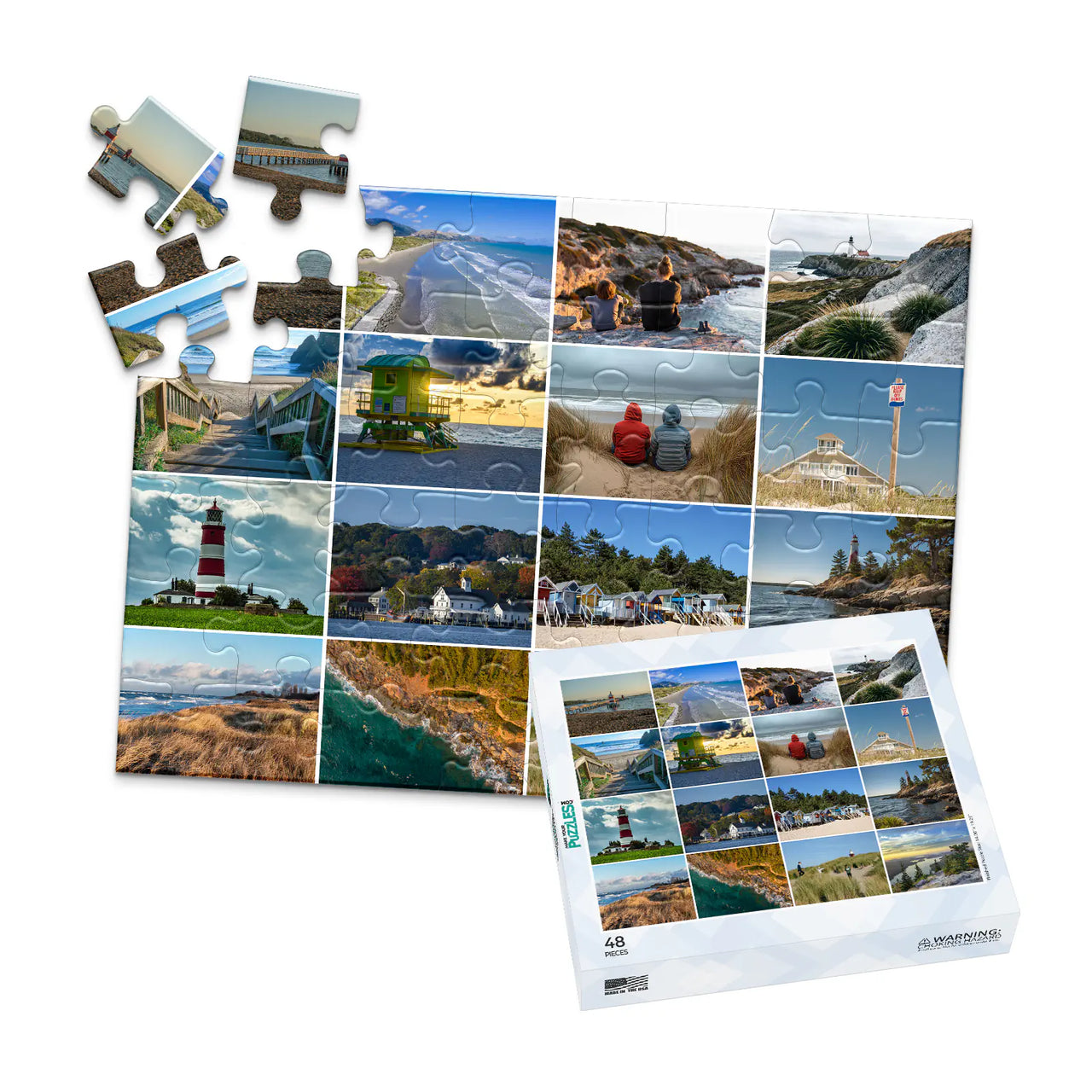 16 Collage Grid Photo Puzzle – Landscape - 48 piece and box
