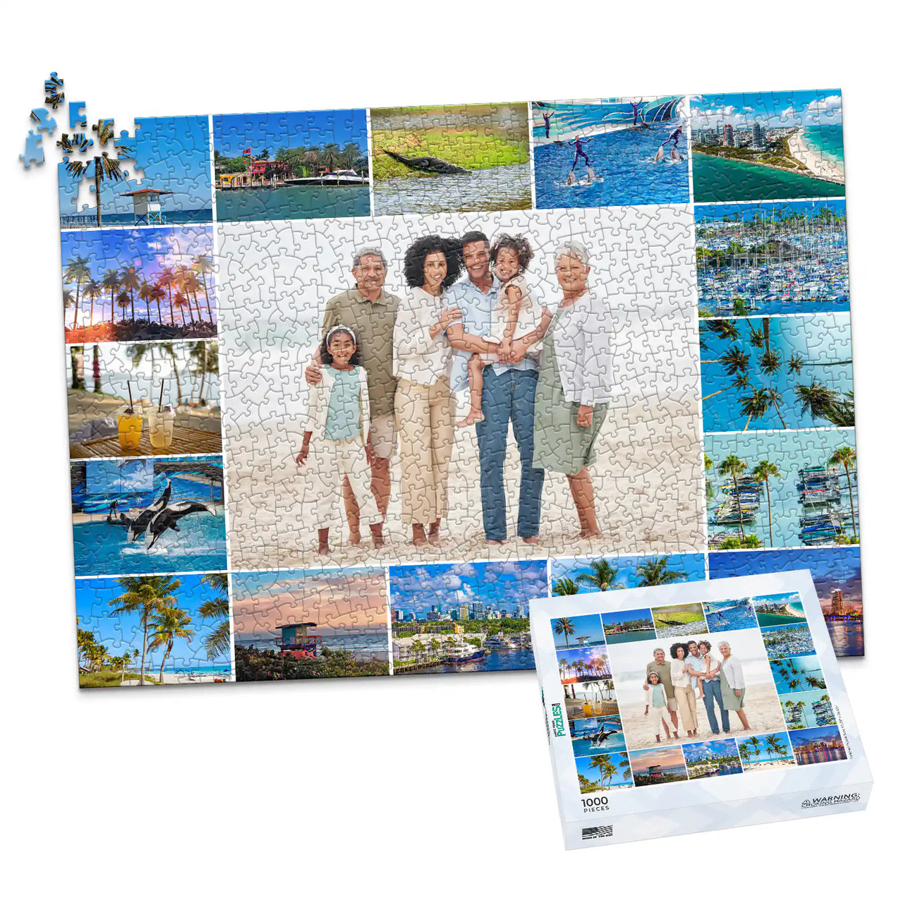 17 Collage Feature Photo Puzzle – Center - 1000 piece and box