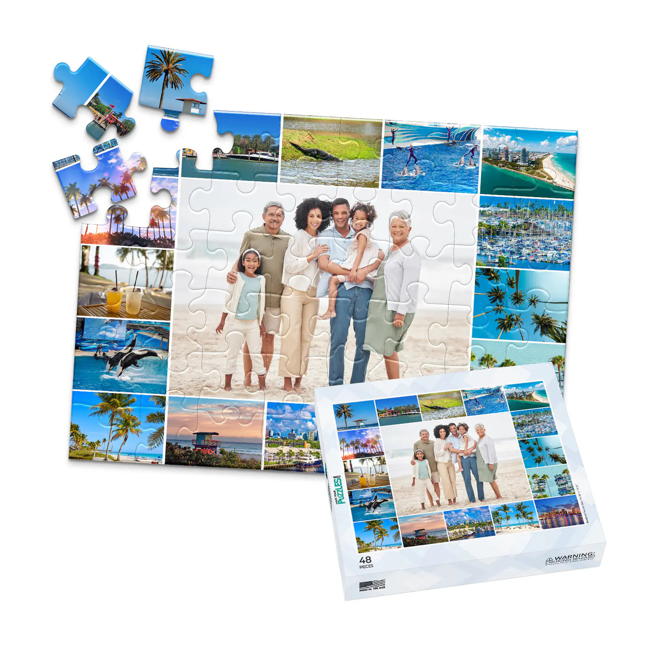 17 Collage Feature Photo Puzzle – Center - 48 piece and box