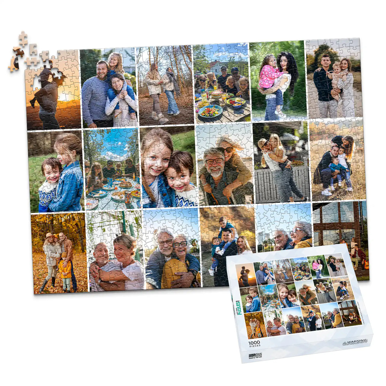 18 Collage Grid Photo Puzzle – Landscape - 1000 piece and box
