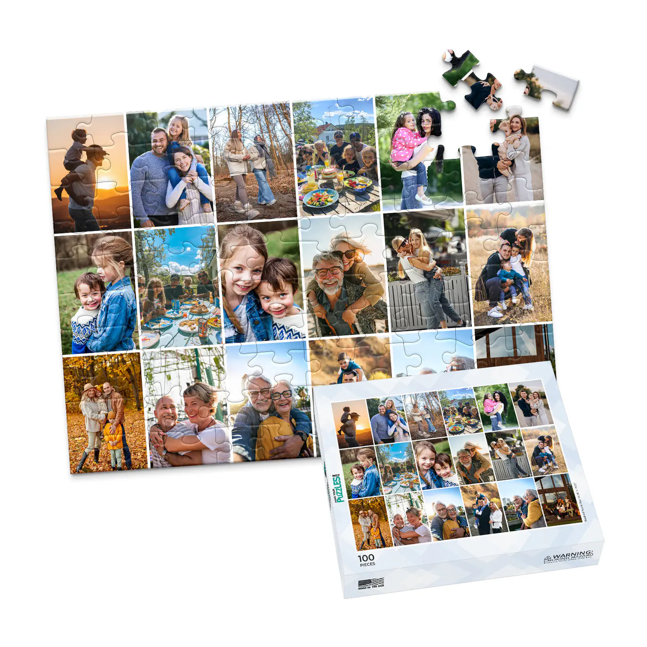 18 Collage Grid Photo Puzzle – Landscape - 100 piece and box