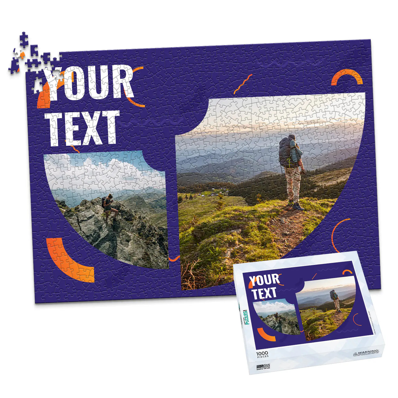 2 Collage Text Modern Photo Puzzle - 1000 piece and box