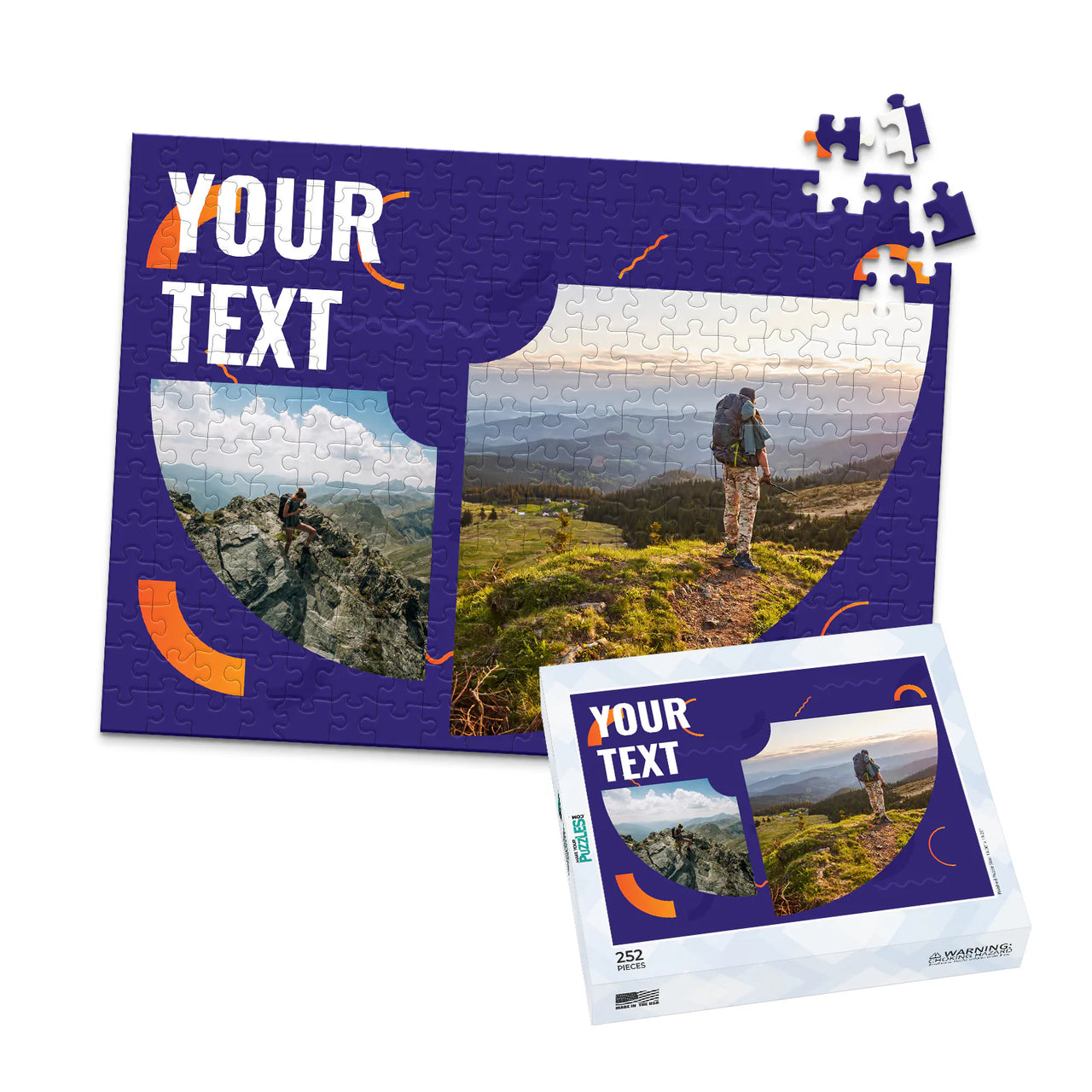 2 Collage Text Modern Photo Puzzle - 252 piece and box