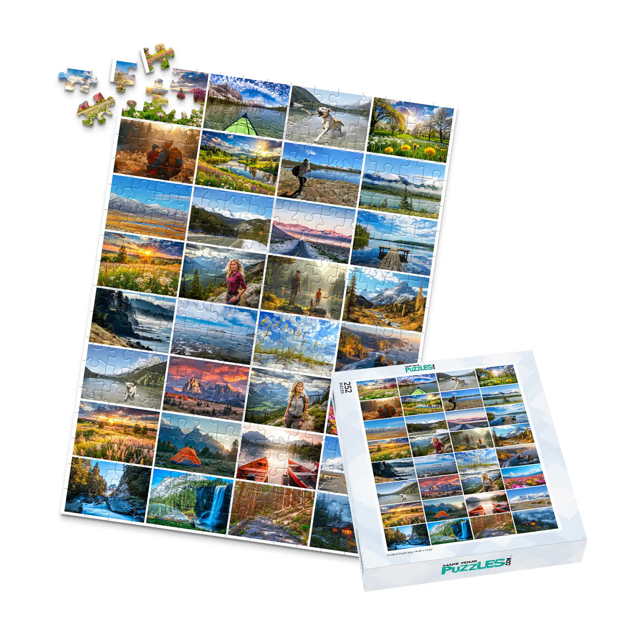 32 Collage Simple Grid Photo Puzzle – Portrait - 252 piece and box
