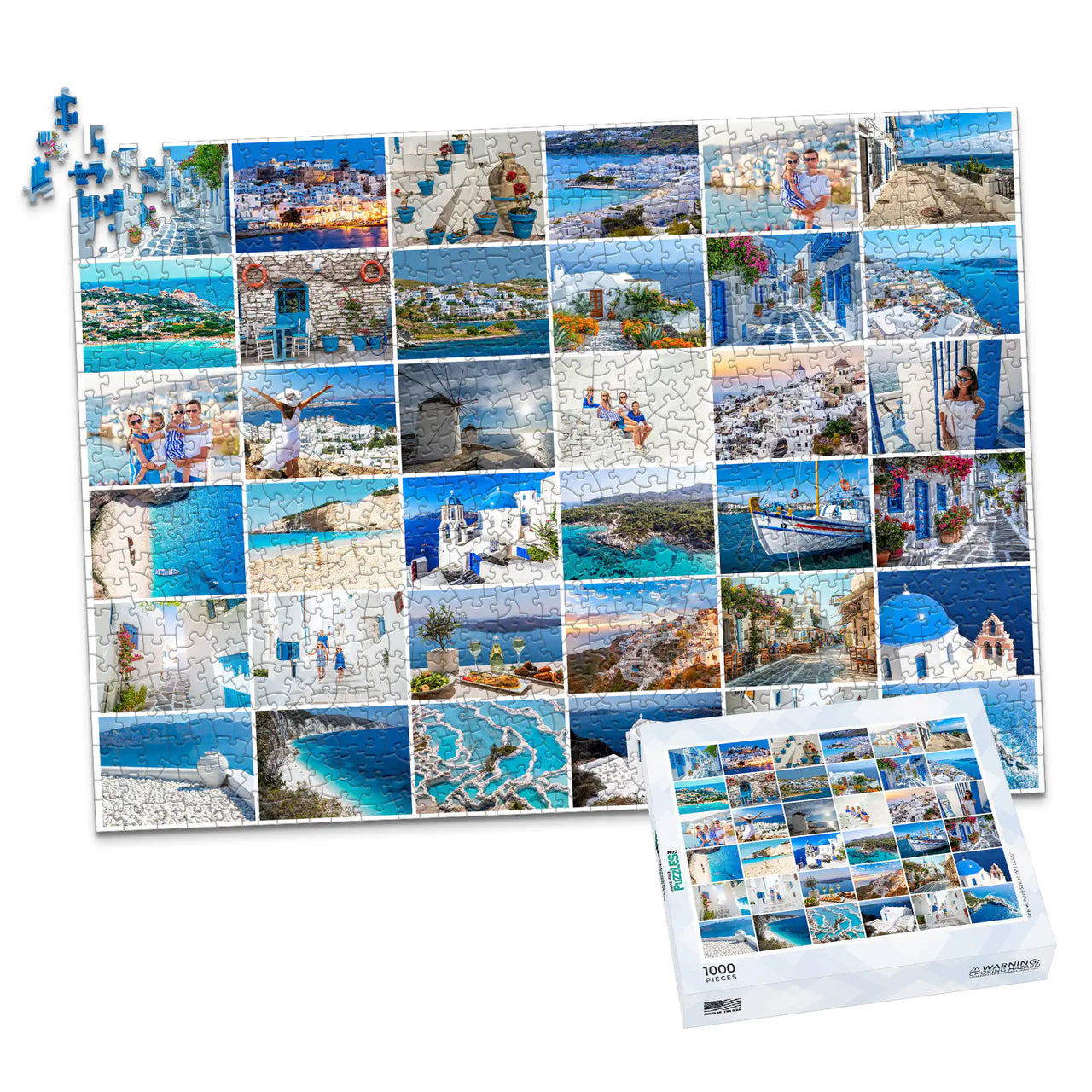 36 Collage Simple Grid Photo Puzzle – Landscape - 1000 piece and box