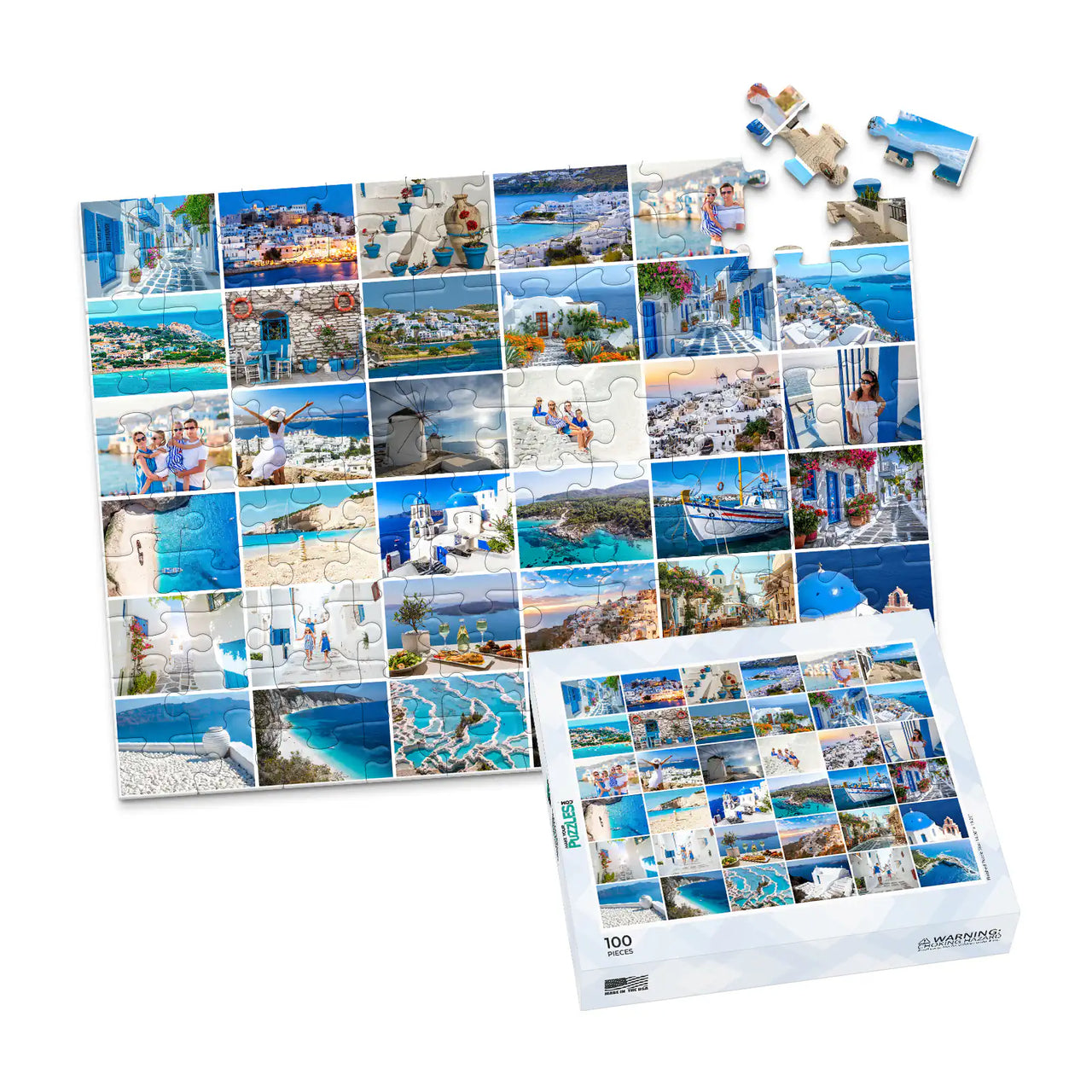 36 Collage Simple Grid Photo Puzzle – Landscape - 100 piece and box