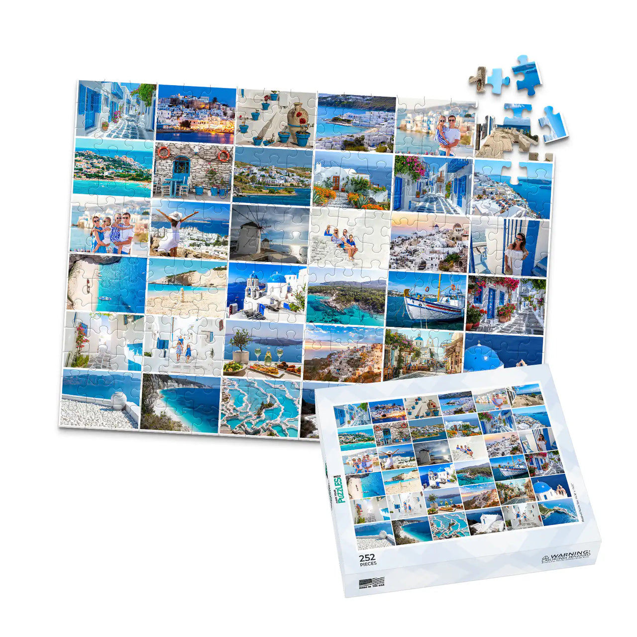 36 Collage Simple Grid Photo Puzzle – Landscape - 252 piece and box