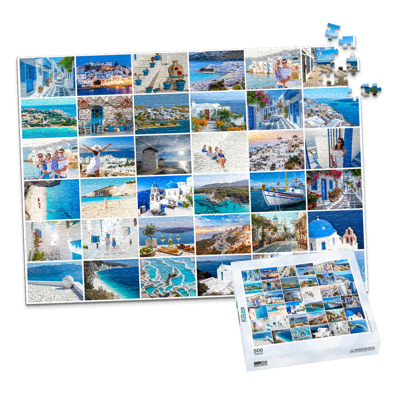 36 Collage Simple Grid Photo Puzzle – Landscape - 500 piece and box