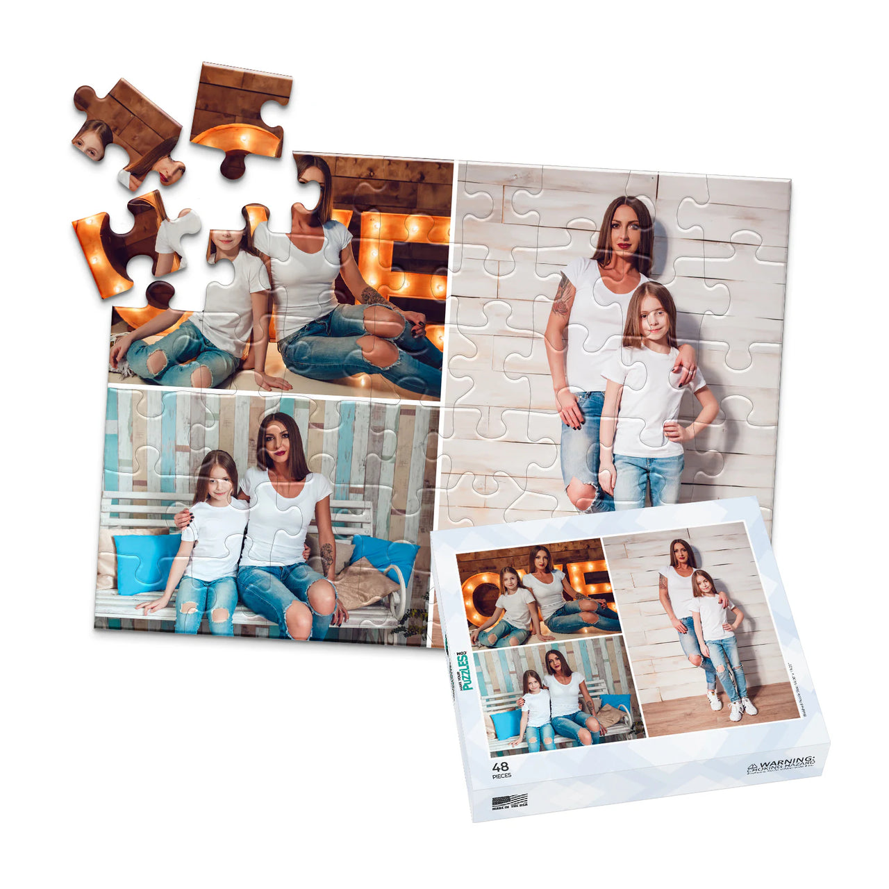 3 Collage Classic Photo Puzzle – Right - 48 piece and box