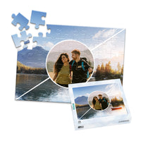 3 Collage Diagonal Circle Photo Puzzle - 48 piece and box