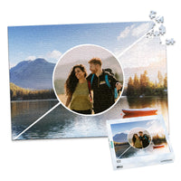 3 Collage Diagonal Circle Photo Puzzle - 500 piece and box