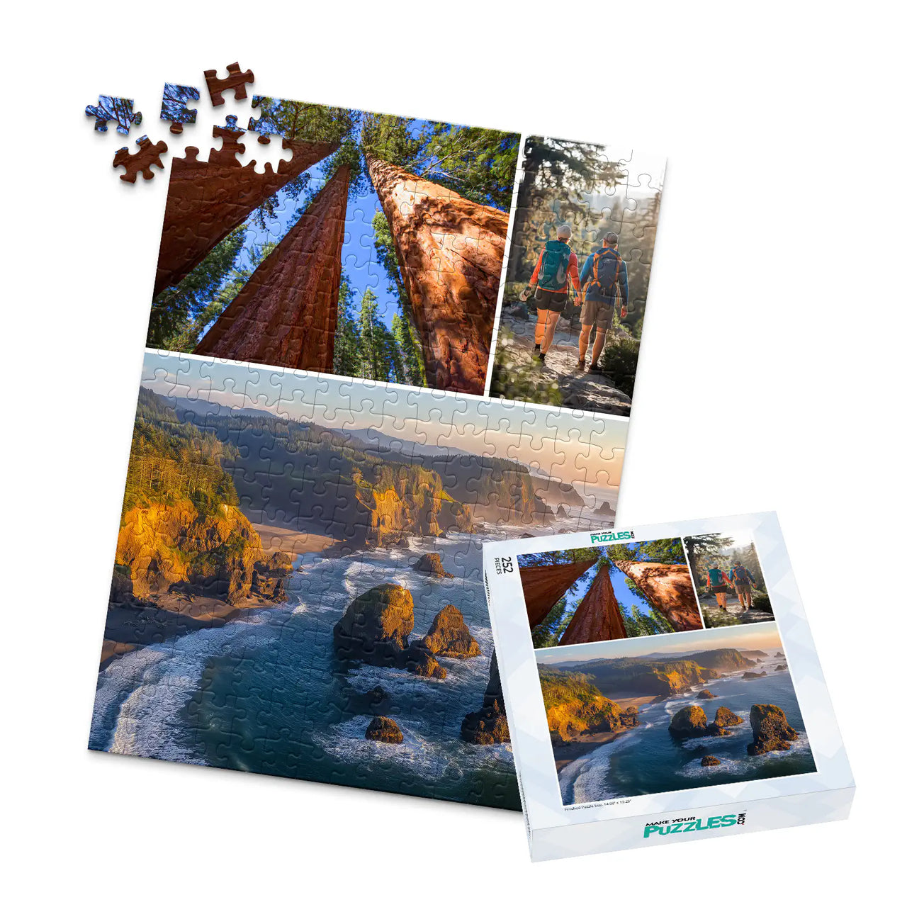 3 Collage Hero Bottom Photo Puzzle – Wide - 252 piece and box