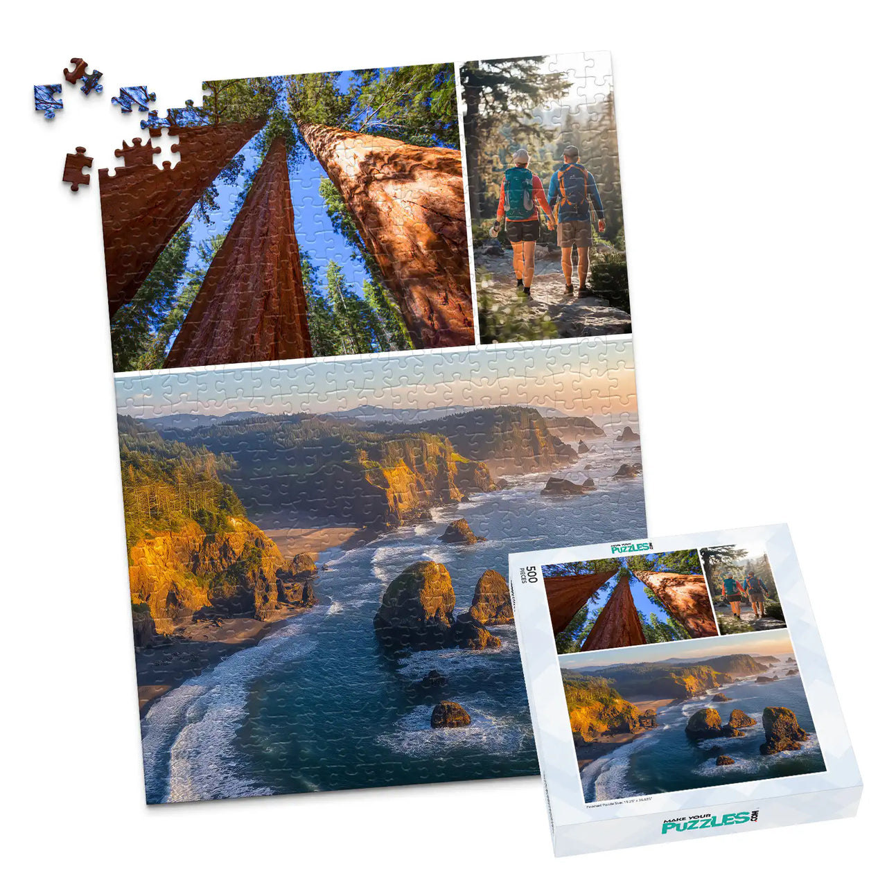 3 Collage Hero Bottom Photo Puzzle – Wide - 500 piece and box