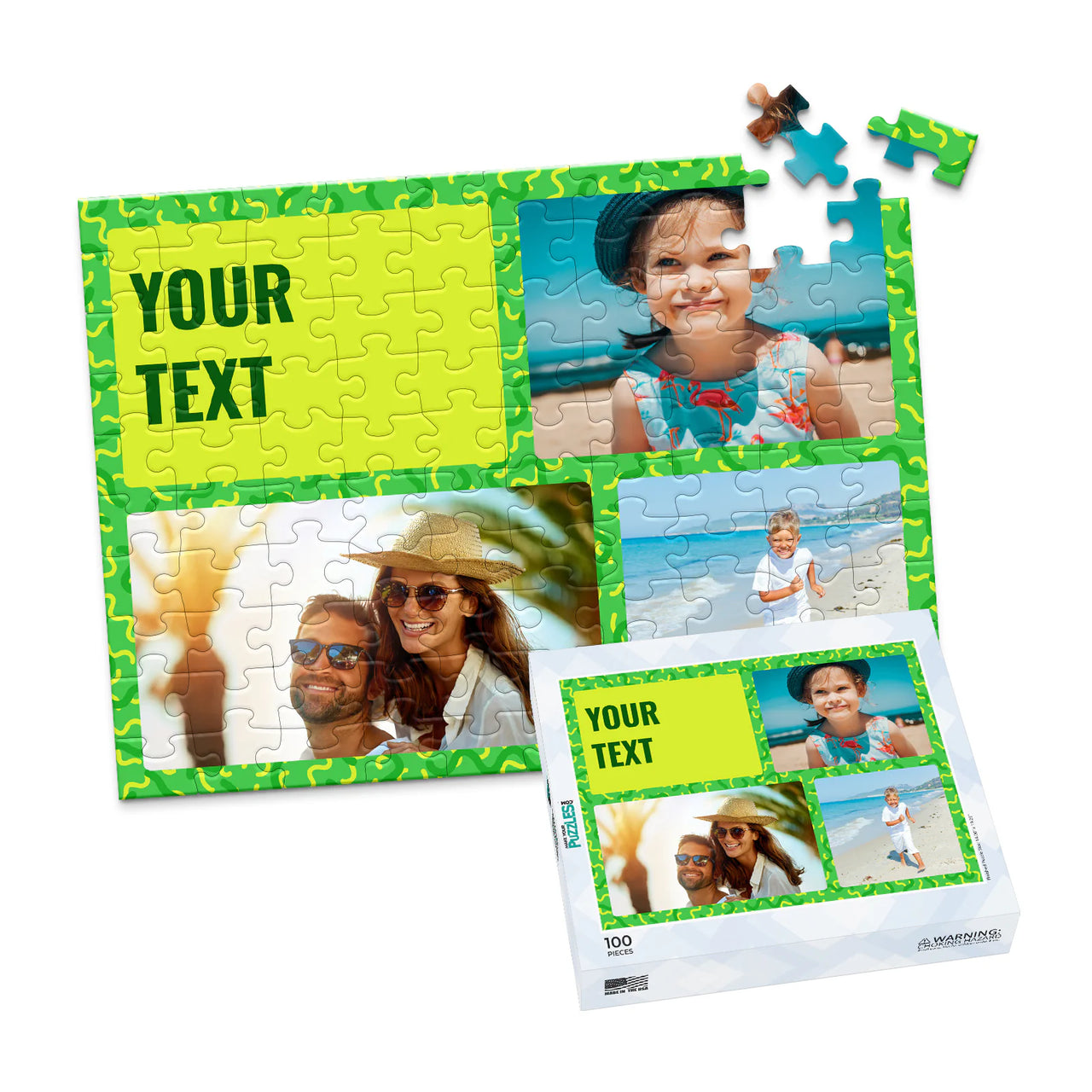 3 Collage Text Summer Photo Puzzle - 100 piece and box