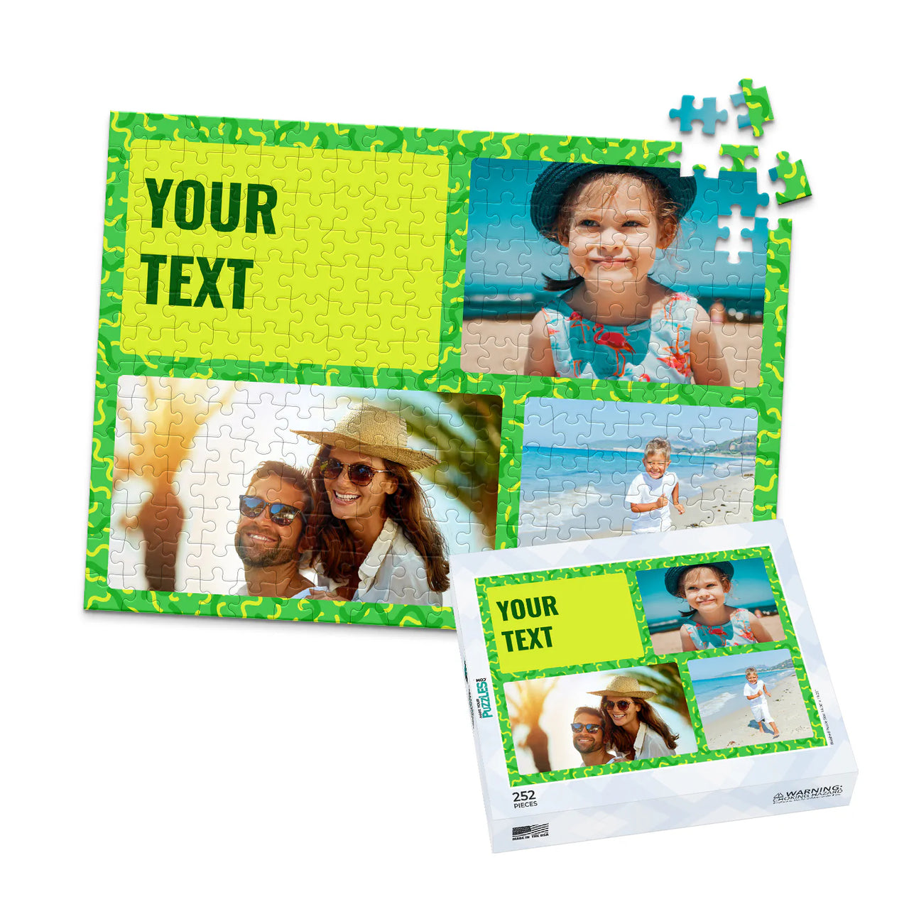 3 Collage Text Summer Photo Puzzle - 252 piece and box