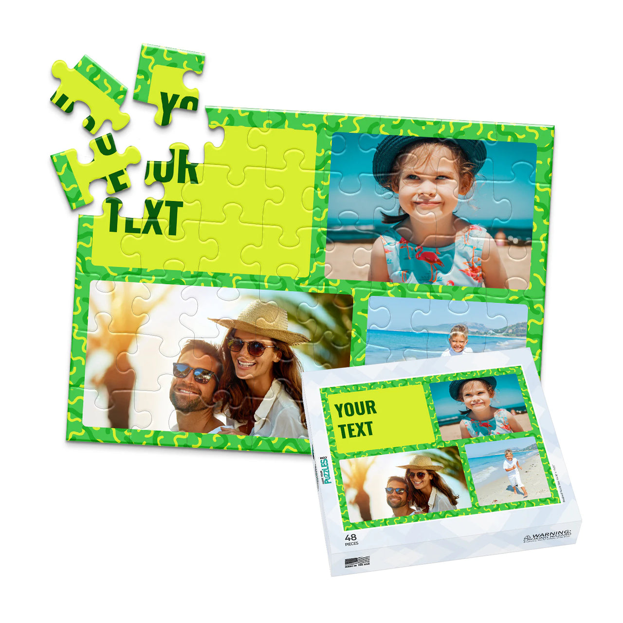 3 Collage Text Summer Photo Puzzle - 48 piece and box