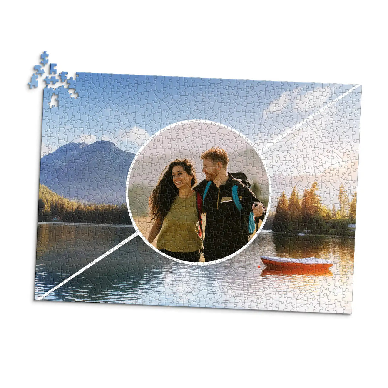 3 Collage Diagonal Circle Photo Puzzle - 1000 piece