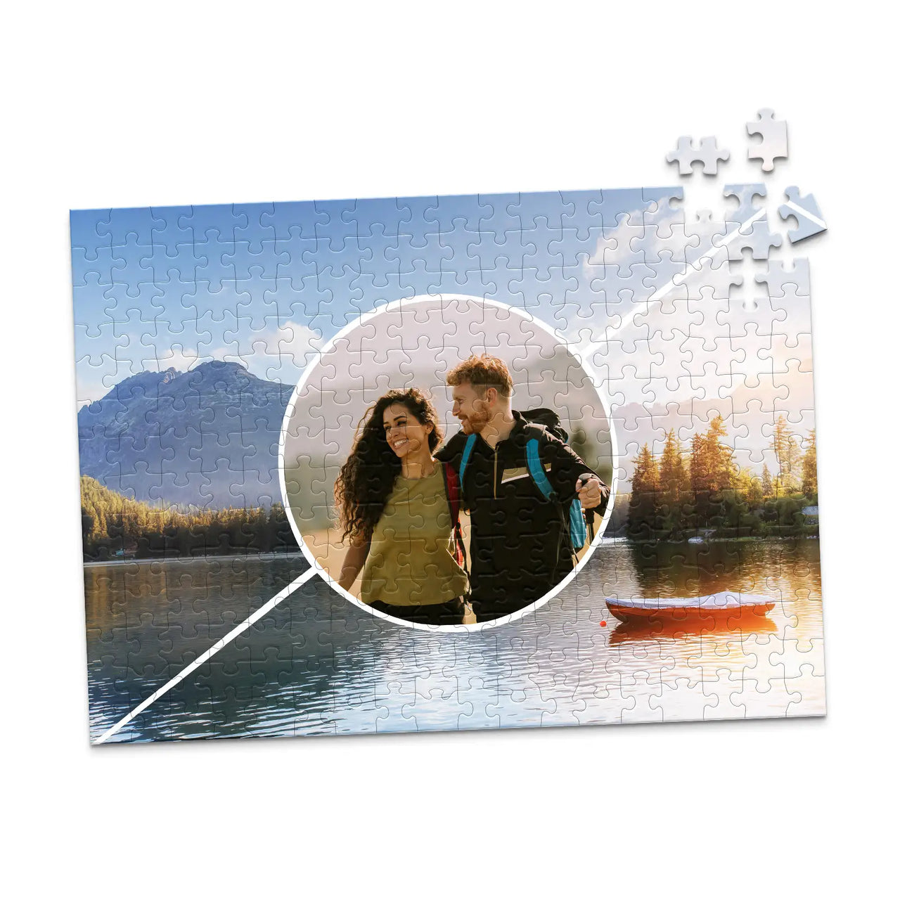 3 Collage Diagonal Circle Photo Puzzle - 252 piece