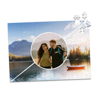 3 Collage Diagonal Circle Photo Puzzle - 252 piece