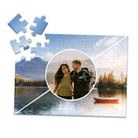 3 Collage Diagonal Circle Photo Puzzle - 48 piece