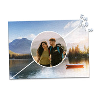 3 Collage Diagonal Circle Photo Puzzle - 500 piece