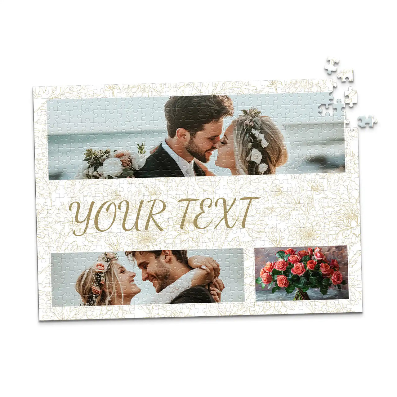 3 Collage Text Elegant Photo Puzzle - 500 piece