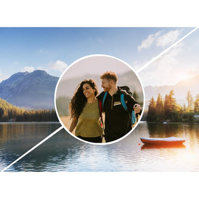 3 Collage Diagonal Circle Photo Puzzle