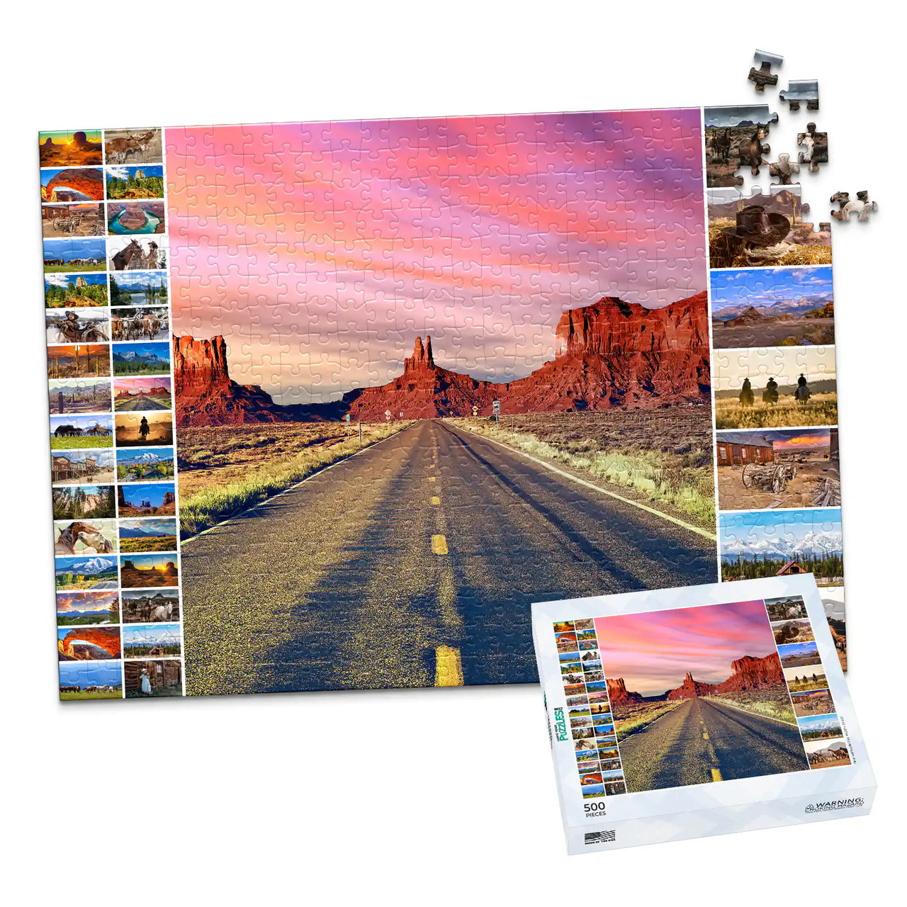 40 Collage Feature Photo Puzzle – Center - 500 piece and box