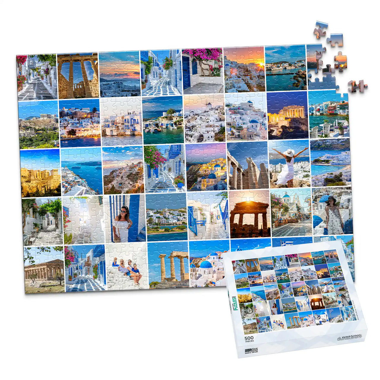 40 Collage Grid Photo Puzzle – Landscape - 500 piece and box