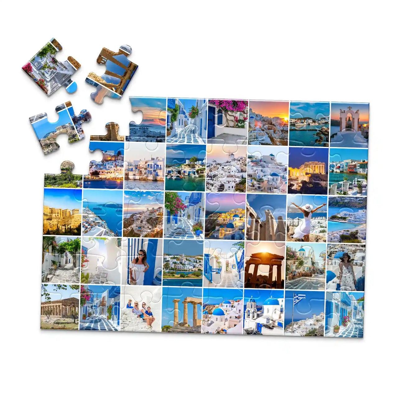 40 Collage Grid Photo Puzzle – Landscape | MakeYourPuzzles - 100 piece and box