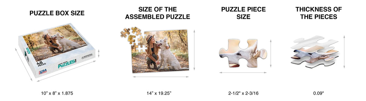 48 Piece Puzzle Size & Dimensions