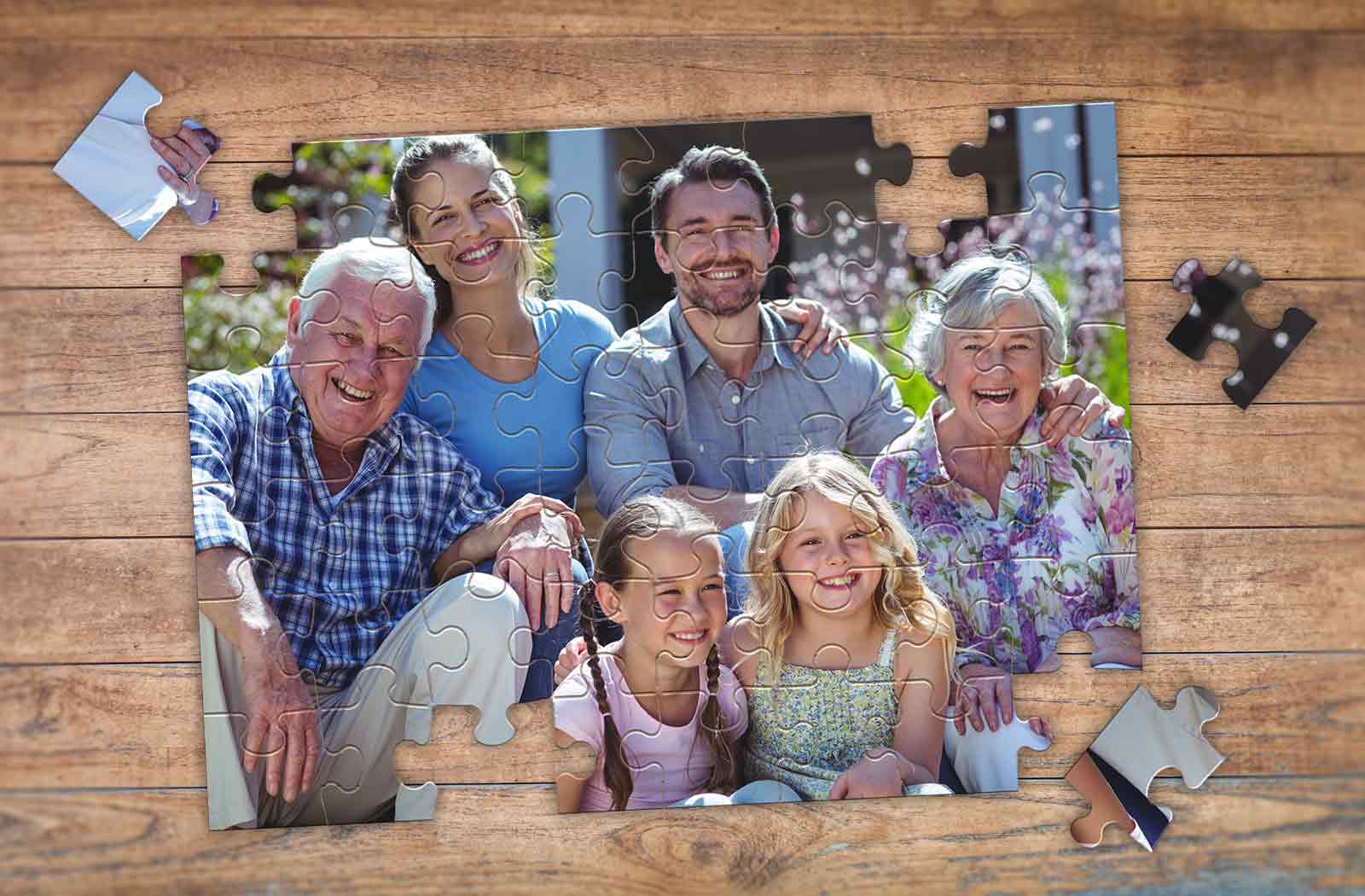 48 piece custom photo puzzle 3 generation family portrait | MakeYourPuzzles