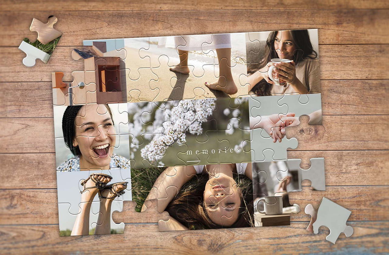 48 Piece Photo Collage Puzzle Memories | MakeYourPuzzles | Premium Collage Photo Puzzles | Made in the USA