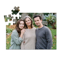48 piece personalized Mom puzzle featuring a mother with her adult daughter and son outdoors.